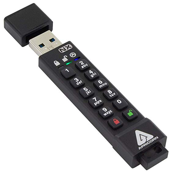 Apricorn ASK3-NX-2GB Hardware Encrypted Secure USB Drive