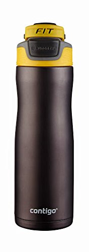 Contigo Autoseal Trainer FIT Stainless Steel Water Bottle 20-ounce 18 Hours Cold Sunshine & Gunmetal