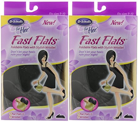 Dr. Scholl's Fast Flats Sizes 9-10, 2 PAIRS