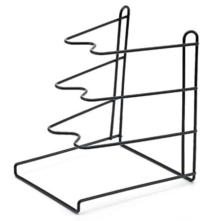 Frying Pan Rack, EZOWare Stainless Steel Kitchen Counter and Cabinet Pan Organizer Shelf Rack - 3 Tier