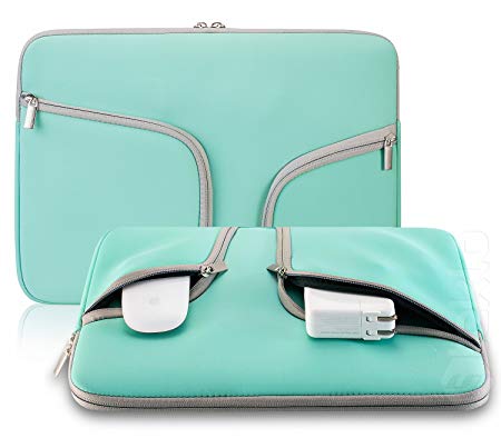 Steklo - HOT Teal Neoprene Soft Sleeve Case for MacBook 12-inch & MacBook Air 11.6" and Laptop up to 12" Ultrabook, Chromebook Bag Cover - HOT Teal