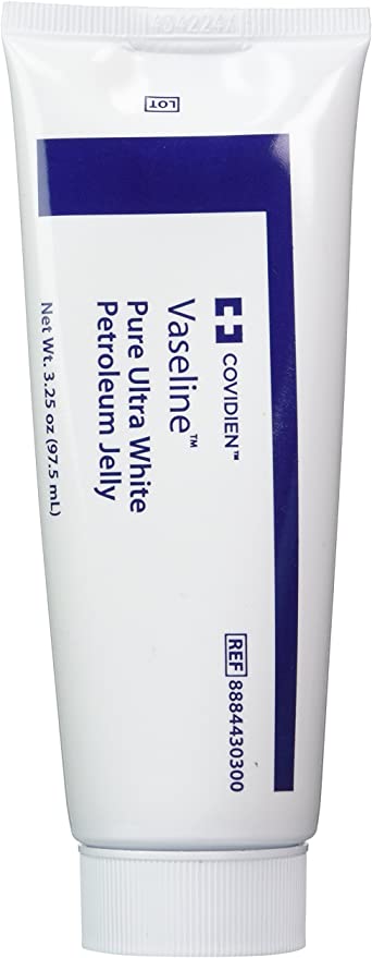 Medical Grade Vaseline Pure Ultra White Petroleum Jelly, 3.25 oz (97.5 mL) Tubes ONLY by Kendall/Covidien
