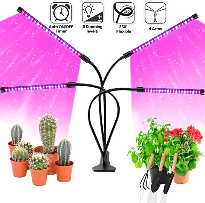 LED Grow Lights for Indoor Plants - JUEYINGBAILI 80W Full Spectrum Plant Lights with 2020 Upgraded Heat Insulation Power Adapter & Auto ON/Off Intelligent Timer for Indoor Succulent Plants Growth