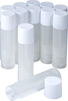 12 Lip Balm Containers - Empty Tubes - Make Your Own Lip Balm - 3/16 Oz (5.5ml) (12 Tubes, Clear)