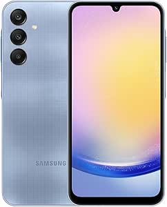 SAMSUNG Galaxy A25 5G (SM-A256E/DS), 128GB 6GB RAM, Dual SIM, Factory Unlocked GSM, International Version (Case Bundle) - (Blue)