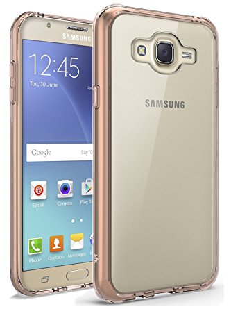 J7 Case, LK [Air Hybrid] Ultra Slim Shockproof [Crystal Clear] Back Protective Case   TPU Bumper Cover for Samsung Galaxy J7 (Rose Clear)