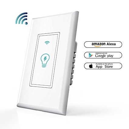 Smart Wi-Fi Light Switch In-Wall, NewRice Mobile Phone Remote Control Wireless Switch, Automatic Control Your Fixtures From Anywhere, Works with Amazon Alexa