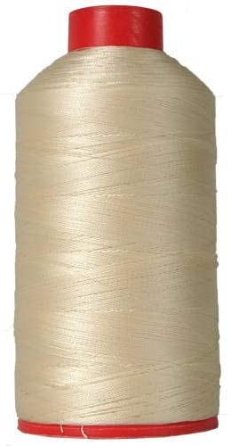Threadart Heavy Duty Bonded Nylon Thread - 1650 yards (1500m) - Coated No Unravel - #69 T70 Size 210D/3 - For Upholstery, Leather, Vinyl, Weaving Hair, Denim, and Other Heavy Fabric - 26 Colors Available - Natural