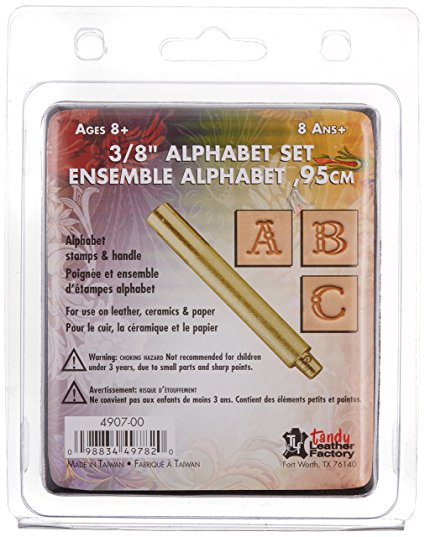 Leather Factory Easy-To-Do Series Stamp Set, 3/8-Inch, Fancy Alphabet