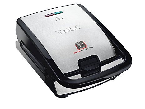 Tefal Snack Collection SW852D27 Multi-Function Sandwich and Snack Maker with Interchangeable Plates, 700 W, Stainless Steel and Black