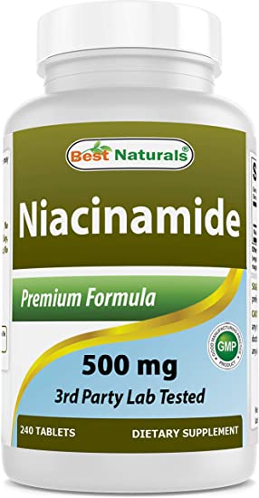 Best Naturals Niacinamide 500mg 240 Tablets (Suitable for Vegetarian) - Non-Flushing Form of Niacin (Vitamin B3)…