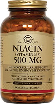 Solgar Niacin (Vitamin B3) 500 mg Vegetable Capsules 250