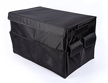 Crusar Car Trunk Multipurpose Water resistant Storage Collapsible Foldable Cargo Storage cargo organizer Black