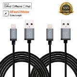 Apple MFi CertifiedSundix TM 2 PACK 6FT iphone66S Lightning Cable 8 pin to USB SYNC Cable Charger Cord for iPhone 66 Plus iPhone 55S5C iPadampiPod Modelsthe Latest iOS 9Lifetime Guarantee