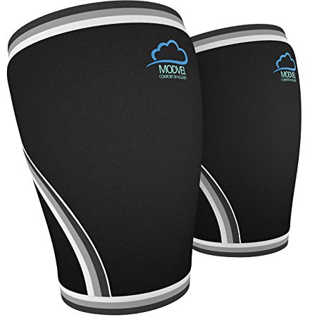 Modvel Sports Knee Support Sleeve 7mm (1 Pair) for Women and Men - Orthopedic Design for Pain Relief and Supportive - Great for Weightlifters of All Sizes - Effective Compression Sleeve (XS)