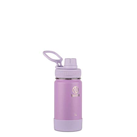 Takeya 51126 Kids Insulated Water Bottle w/Spout Lid, 14 Ounce, Lilac