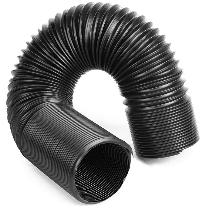 Extra Strong Exhaust Hose for Portable Air Conditioner (AC Vent Hose) - 5.9 Inch Outer Diameter, 61 Inch Long Flexible Duct, Counter-Clockwise Winding / Left-Handed Thread, Black Polypropylene