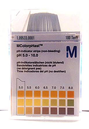 pH Tester Strips (100 Count) - Body Acid/Alkaline Test - Range pH 5.0-10.0 - EMD ColorpHast, 1 pack
