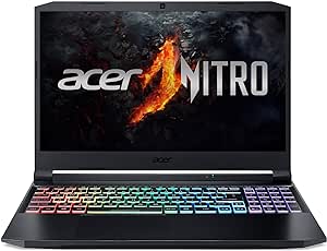 Acer Nitro 5 (AN515-45-R47D) Gaming Laptop | 15, 6 FHD 144Hz Display | AMD Ryzen 7 5800H | 16 GB RAM | 512 GB SDD | NVIDIA GeForce RTX 3060 | Windows 11 | QWERTZ Tastatur | schwarz