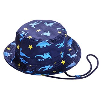 Hat Babies Boy Girl Gift - Toddler Sun Hat Cartoon Animal Dinosaur Reversible Bucket Hat Exemaba