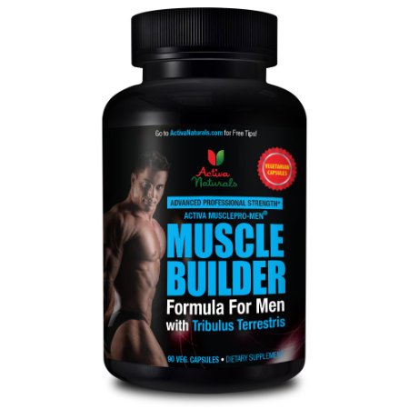 Activa Naturals Muscle Building Supplement Formula For Men with Muscle Builder Ingredients - 90 Veg. Caps