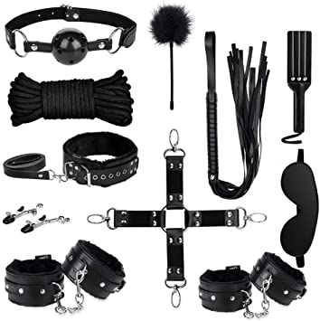 Sex Bondage 11 Pcs BDSM Leather Bondage Sets Restraint Kits Adult Sex Toys for Women and Couples