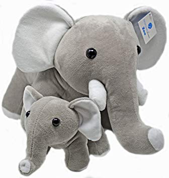 Exceptional Home Elephant Stuffed Animals Super Soft Plush Mother Baby Elephants Toy Set