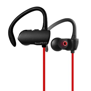 SoundPEATS Q9A Wireless Bluetooth Sweatproof Secure Fit EarbudsBlackRed