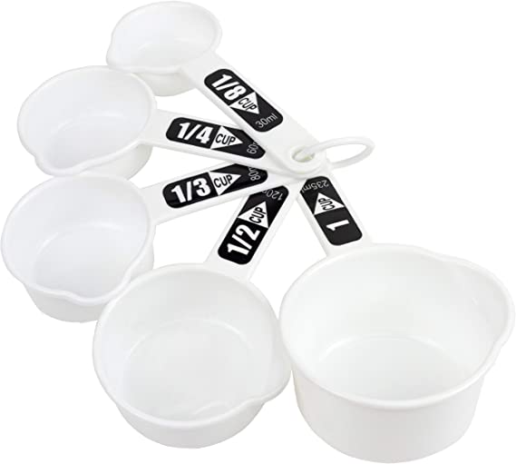 Chef Craft 5-Piece Measuring Cups, 5, White