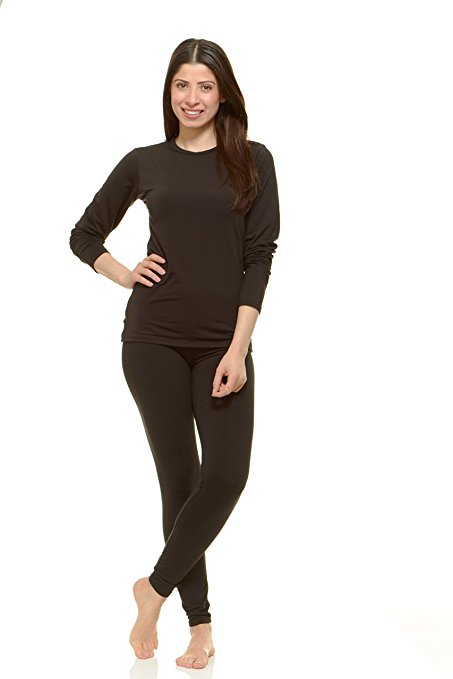 Women's Ultra Soft Thermal Underwear Long Johns Set with Fleece Lined