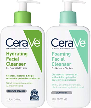 CeraVe Foaming Facial and Hydrating Cleanser, 24 Fluid Ounce by CeraVe