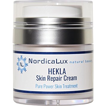 Hekla Skin repair Formula | 3 Unique Peptides + Hyaluronic Acid, Vitamin C + 5% Niacin | In A Natural Base Of Organic Aloe, Jojoba, Pomegranate & Iceland Herbs |1 oz