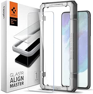 Spigen AlignMaster Verre Trempé compatible avec Samsung Galaxy S21 FE, 2 Pièces, Résistant aux Rayures, 9H Protection écran