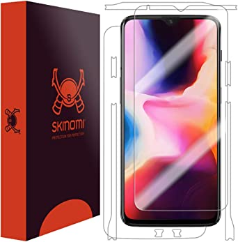 Skinomi Full Body Skin Protector Compatible with OnePlus 6T (Screen Protector   Back Cover) TechSkin Full Coverage Clear HD Film