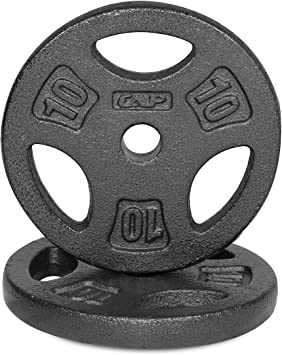 WF Athletic Supply Cast Iron 1-Inch Standard Grip Plate for Strength Training, Muscle Toning, Weight Loss & Crossfit - Multiple Choices Available