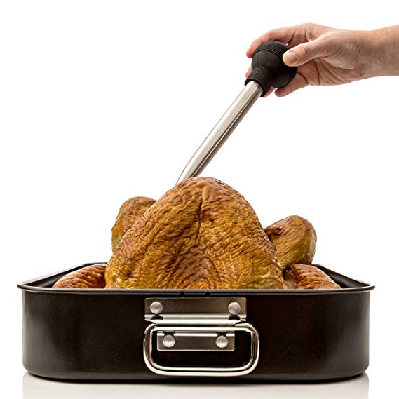 Stainless Steel Turkey Baster by AsGard Offers Commerical Grade Quality Including Marinade Injector And Brush For Easy Clean Up