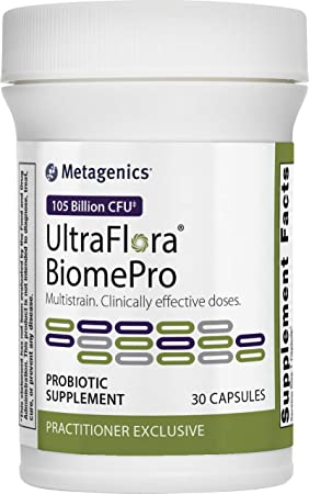 Metagenics UltraFlora® BiomePro | 105 Billion CFU | Daily Probiotic Supplement | Multistrain. Clinically Effective doses. | 30 Count