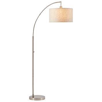 Rivet Steel Arc Floor Lamp, 69" H, with Bulb, Fabric Shade