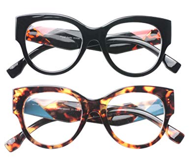 SOOLALA Ladies Modern Fashion Prescription Eyeglass Frame Cat Eye Reading Glass