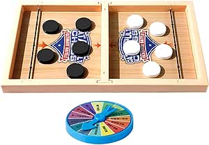 Table Hockey Game | Air Hockey Table Game | Wooden Portable Table Toys Game | Portable Slingshot Tabletop Game | Desktop Battle Competitive Game Set | Multifunctional Family Games Toys For Home