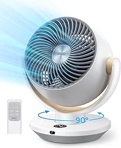 Dreo Fan for Bedroom, Desk Air Circulator Fan with Remote, 11 Inch Table Fans for Whole Room, 60ft Powerful Airflow, 120° Vertical Manual  90° Oscillating Fan, 4 Speeds, 8H Timer, Quiet Fan, Home