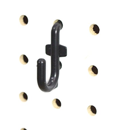 Peg Board Hook Kit Garage Tool Storage Pegboard 100 pieces J Hook Style--BLACK--Plastic