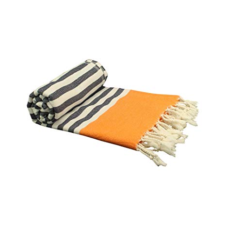 Sun Society Essentials - Navy Stripes - 100% Cotton Turkish Beach Towel Peshtemal Yoga Towel Fouta