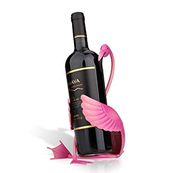 Tooarts Flamingo Wine Holder Wine Shelf Metal sculpture Home Crafts Decoration