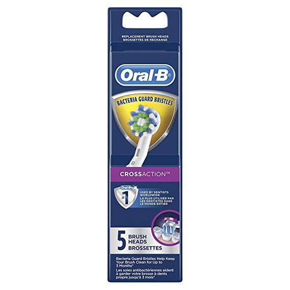 Oral-B Power Cross Action Replacement Electric Toothbrush Head Refills, 5 Count