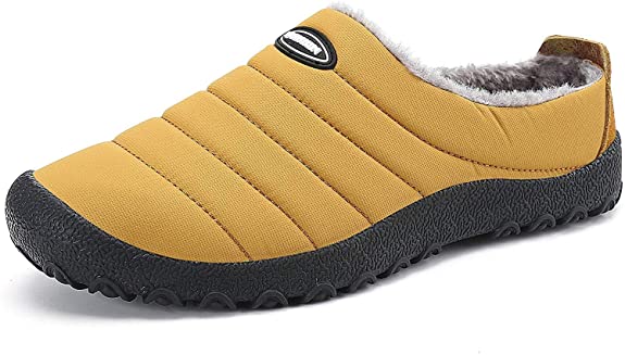 ChayChax Men's Women's Winter Warm Slippers Slip On Clog House Shoes with Plush Lining, Indoor Outdoor Non-slip Rubber Sole