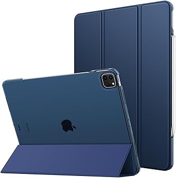 MoKo for iPad Pro 12.9 Case (6th/5th/4th/3rd Generation,2022/2021/2020/2018),Smart Shell Stand Cover with Auto Wake/Sleep & Translucent Frosted Back for iPad Pro 6th Gen. 12.9 Inch Case, Navy Blue