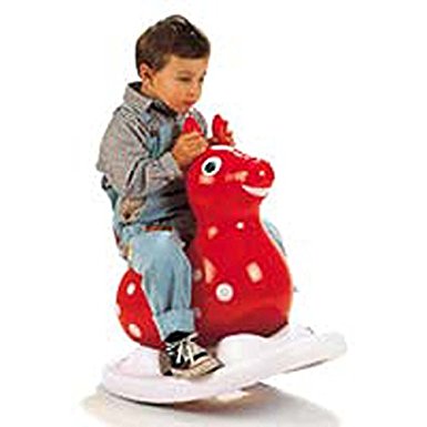 Gymnic 80.01 Inflatable Rocking Rody Rider with Base, Red/Yellow