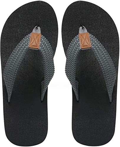 MAIITRIP Men's Soft Comfort Flip Flops(Size:7-13)(Black,Brow,Blue,Grey)
