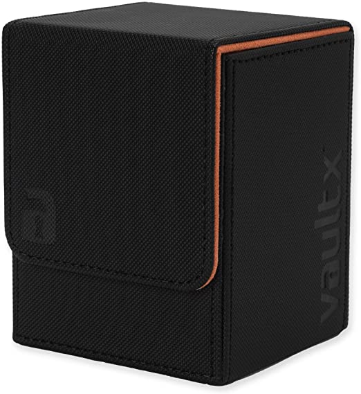 Vault X Premium eXo-Tec Deck Box - Large Size for 100  Sleeved Cards - PVC Free Card Holder for TCG (Electric Orange)